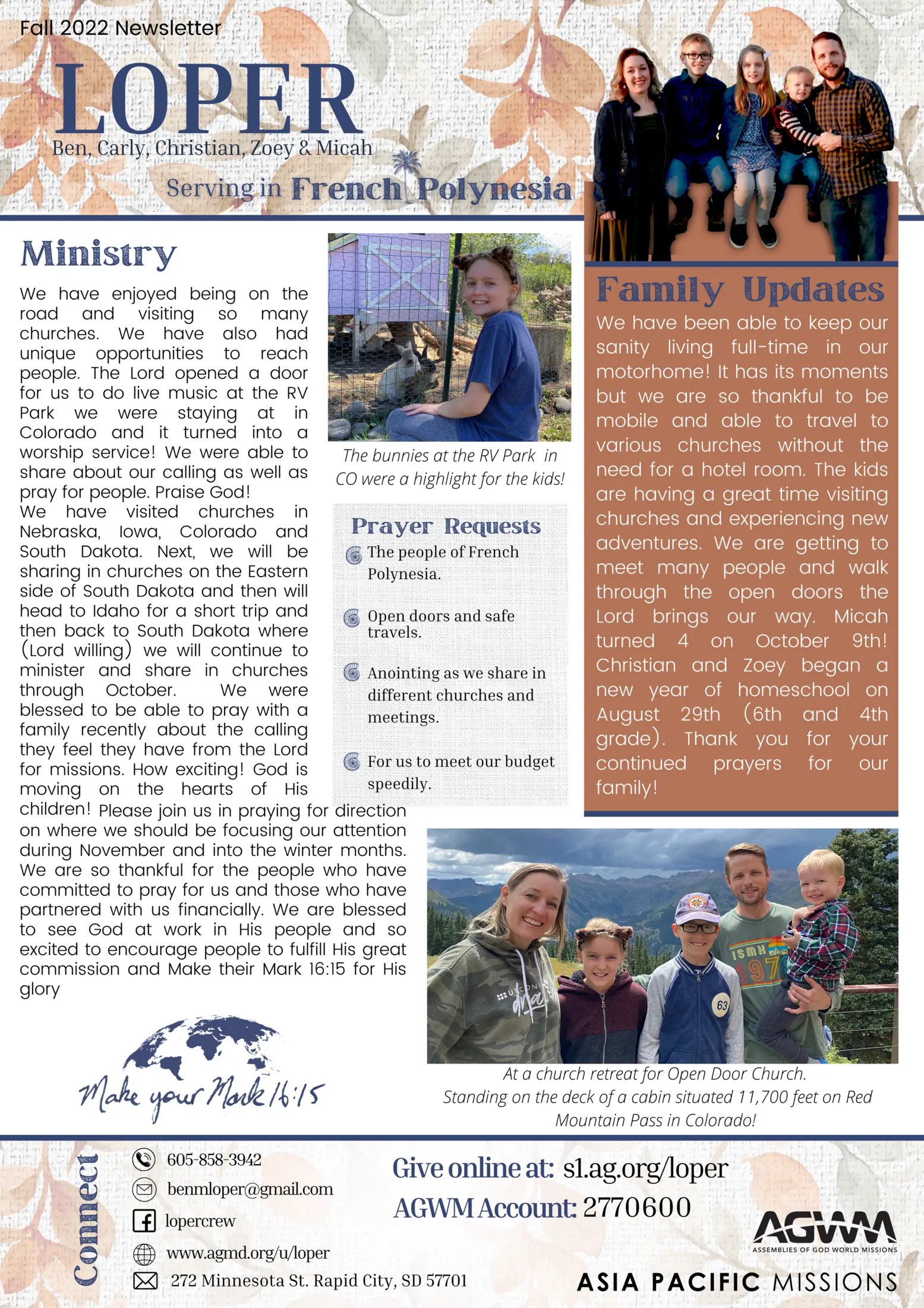 Fall 2022 Newsletter, page 1