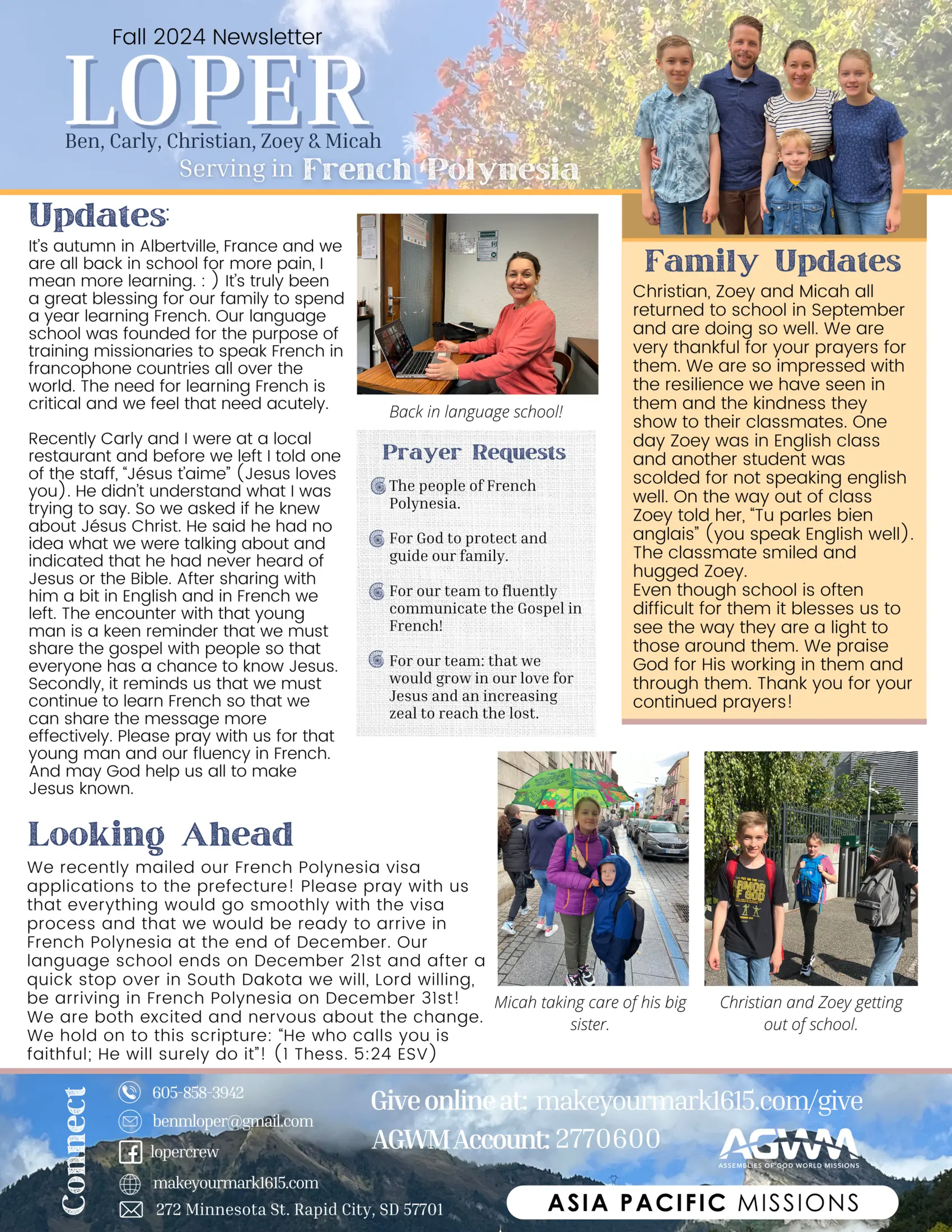 Fall 2024 Newsletter, page 1
