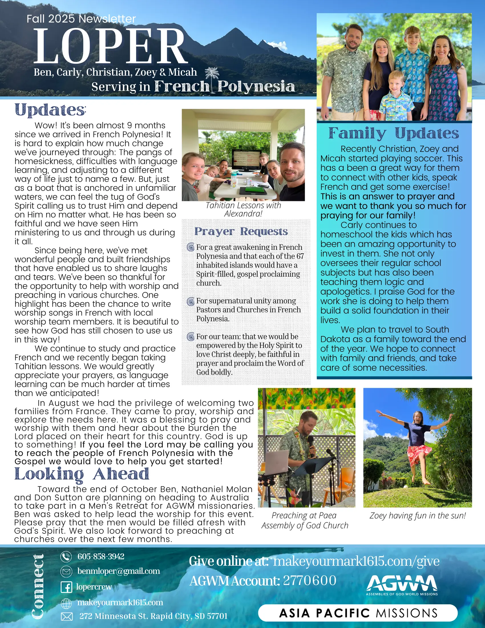 Fall 2025 Newsletter, page 1