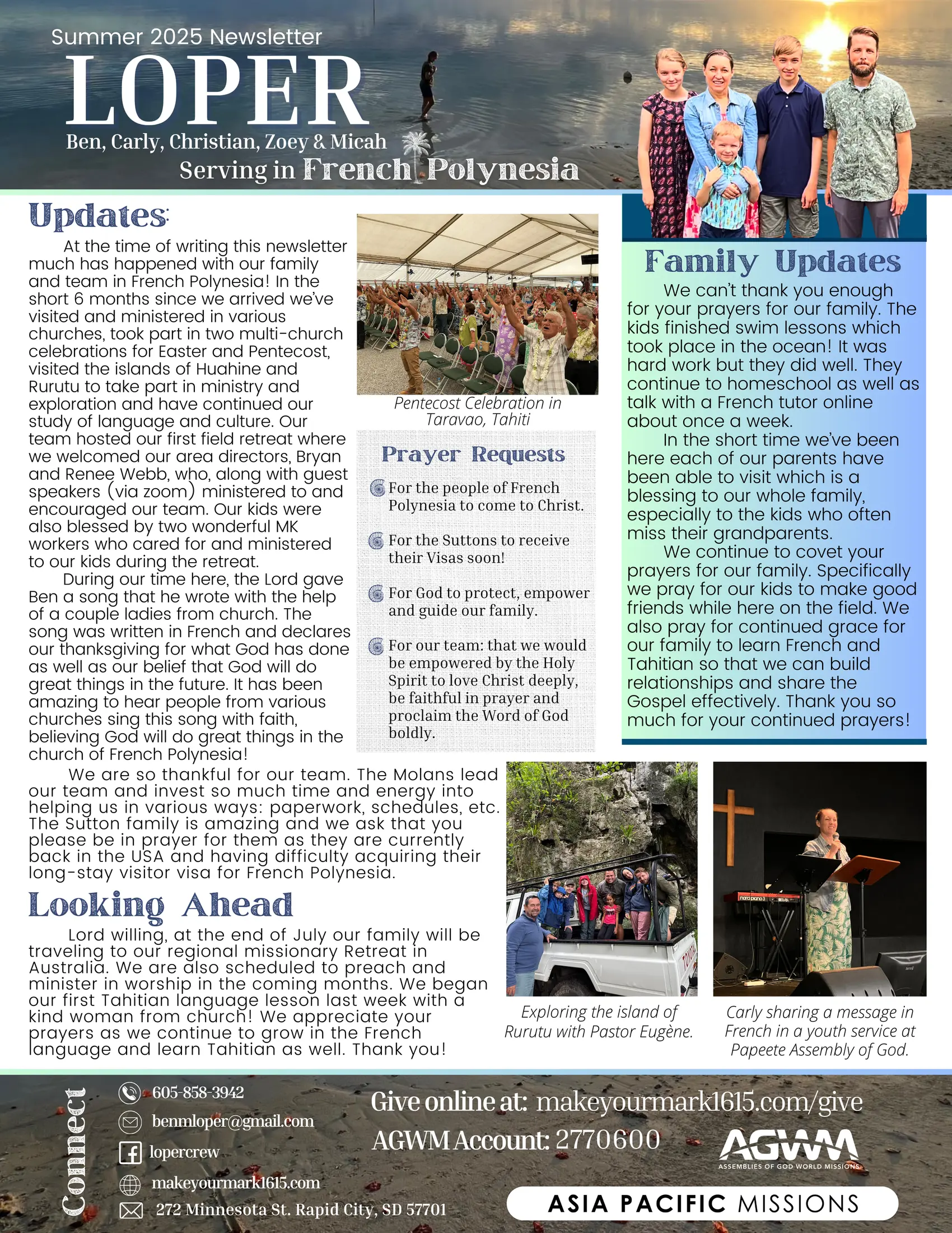 Summer 2025 Newsletter, page 1